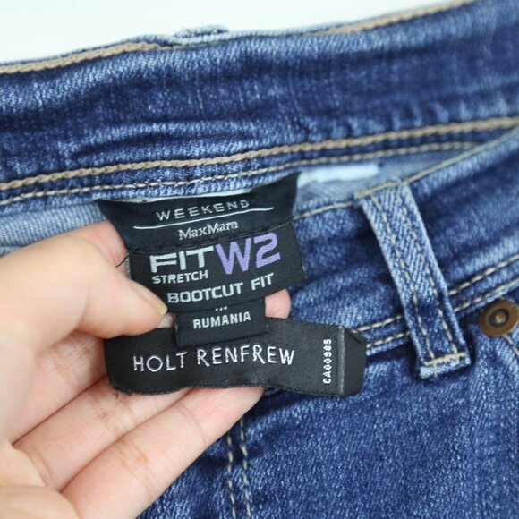 Weekend Maxmara Stretch Medium Wash Low Rise Boot Cut Denim Jeans - Picture 4 of 7